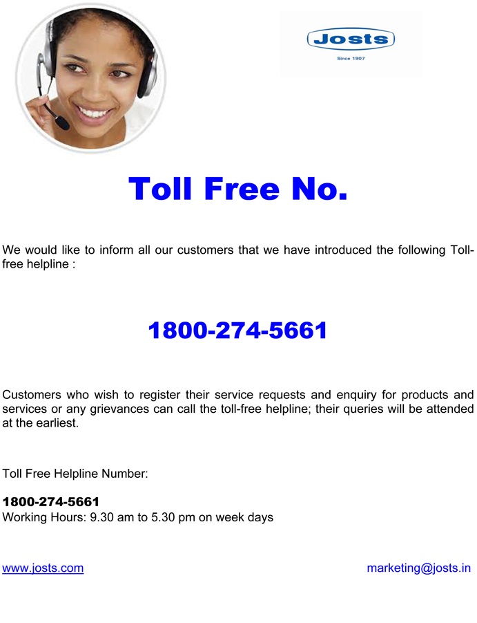 Introduced Josts Toll-free-no-June 2016